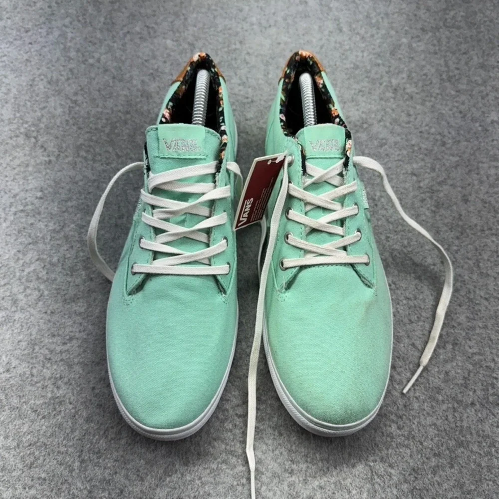 Vans Chauffeur SF Shoes 11 Mint Green Floral Canvas Boat Sneakers NWT Surf *READ